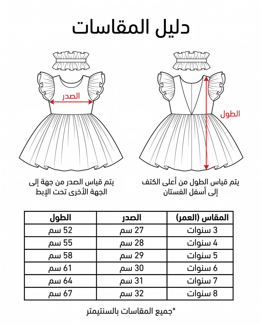فستان بناتي أحمر من التول المنفوش بأكمام كشكش